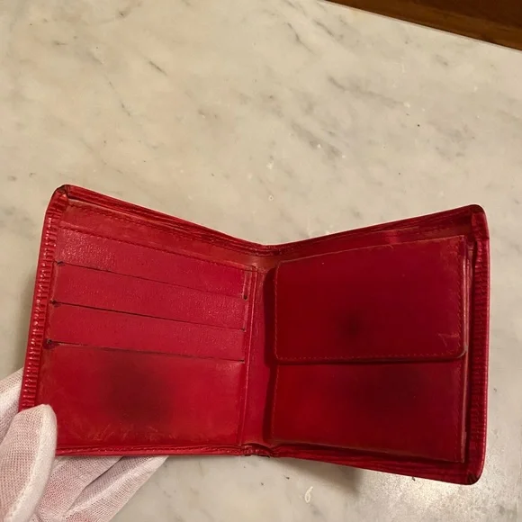 Red leather Louis Vuitton wallet